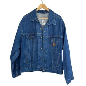 Carhartt Vintage Jean Denim Jacket Men's Large Denim Trucker Made In USA